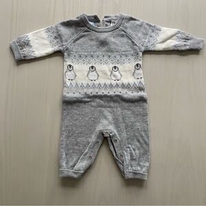 Janie and Jack Baby Penguin Fair Isle One Piece